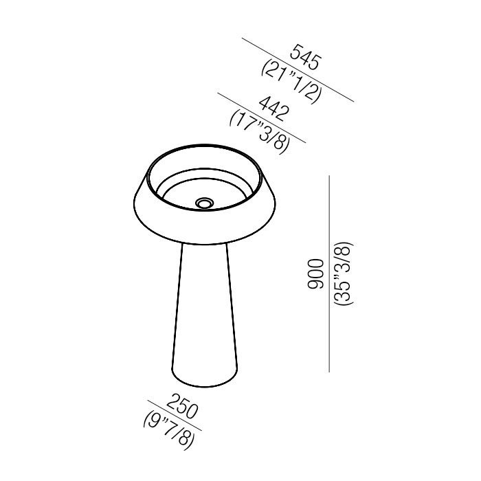 Agape Bjhon 2 Раковина 54.5х54.5х90 см, без отв., цвет: белый