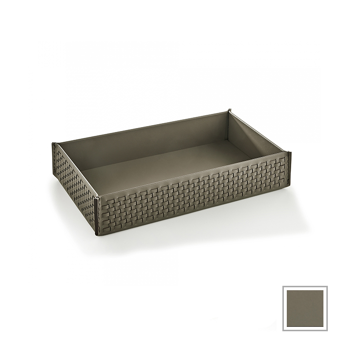 3SC Hilton Лоток 29х6х17см., настольный, плетеная кожа, цвет: Tortora