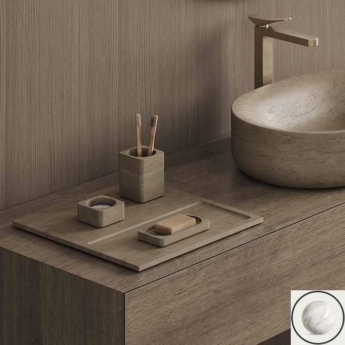 Dea Design Контейнер 8х8х4см., настольный, цвет: Calacatta Vagli
