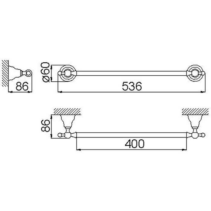 CISAL Arcana Полотенцедержатель 40см, цвет: золото
