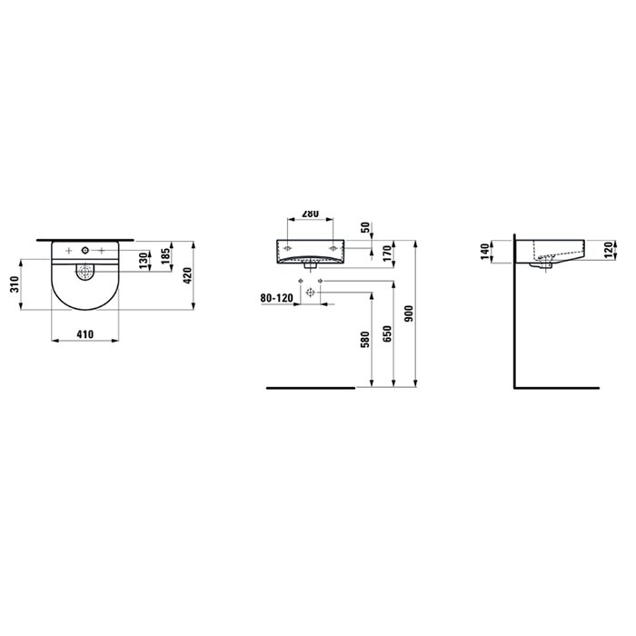 Laufen Sonar Раковина 41x42х14 см, 1 отв., цвет: белый