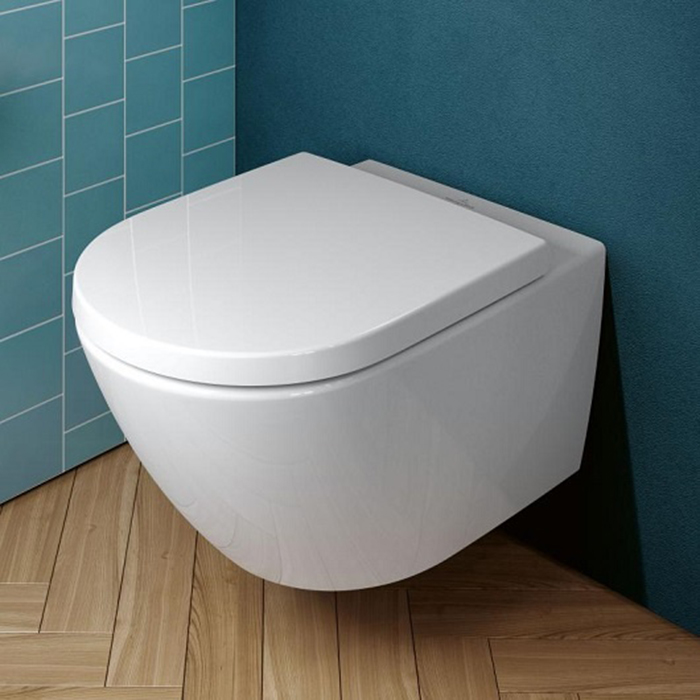 Villeroy&Boch Subway 3 Унитаз подвесной, безободковый, сиденье-в комплекте SoftClosing, CeramicPlus, цвет: альпийский белый