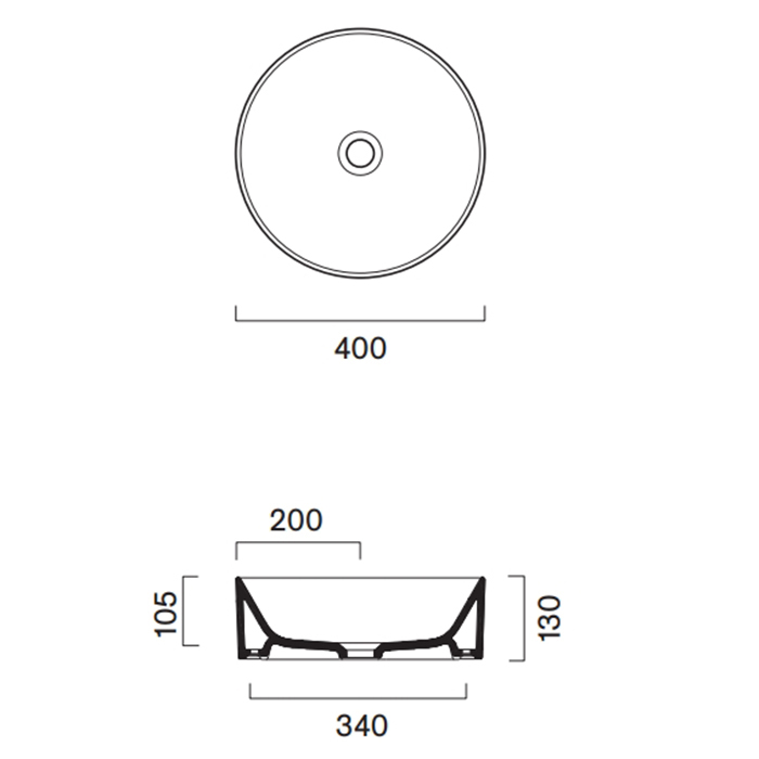 Catalano Zero Раковина D40см, на столешницу, цвет: белый глянцевый