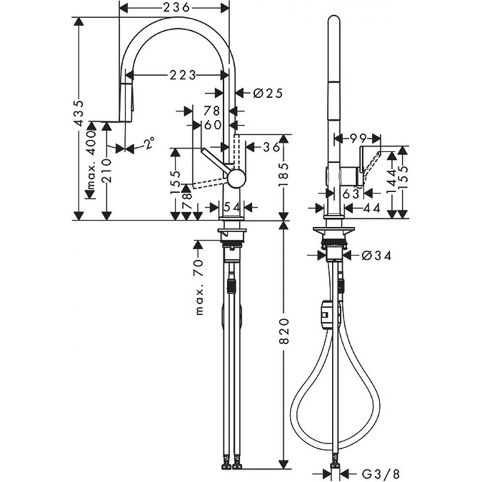 Hansgrohe Talis M54 Смеситель для кухни, 1 отв., цвет: хром