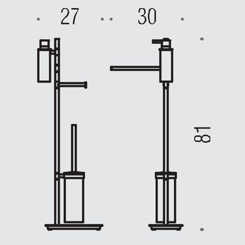 Colombo Square Стойка с аксессуарами h81 см, цвет: хром