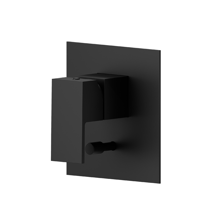 Newform Ergo Q Смеситель для душа, встраиваемый, авто переключать на 2 потока, внешняя часть, цвет: черный матовый