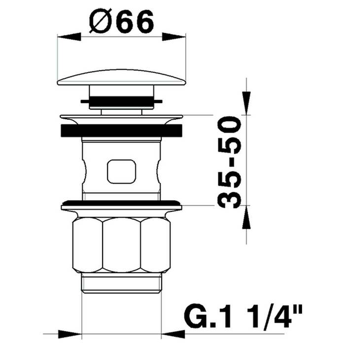 CISAL Донный клапан 1"1/4 для раковин, цвет: золото розовое