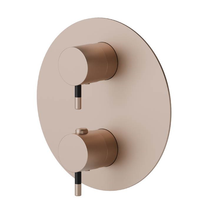 Newform O'Rama Смеситель для душа, встраиваемый, термостатический, внешняя часть, цвет: copper satin