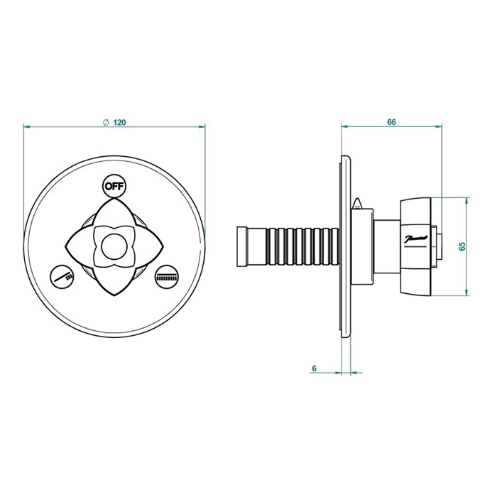 THG Petale De Cristal Rouge Переключатель встраиваемый, внешняя часть, цвет: полированное золото