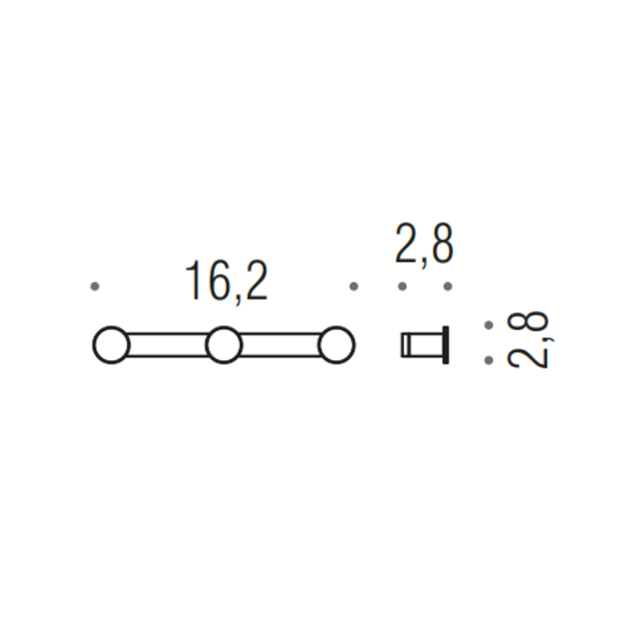Colombo Mini Крючок тройной, цвет: хром