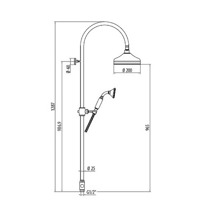 Gattoni Programma Doccia Душевая стойкас термостатом, настенная, цвет: хром