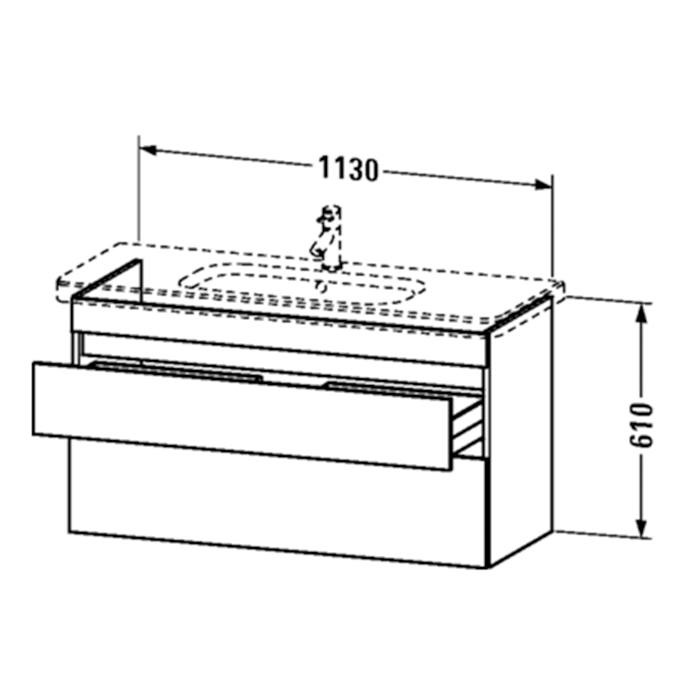 Duravit DuraStyle Тумба с раковиной 113х44.8х61см., подвесная, 2 ящика, цвет: каштан темный