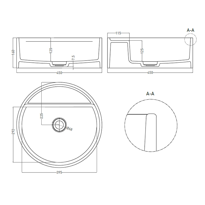 Salini Armonia Top 202 Раковина накладная 45х45х11.6см., без отв., донный клапан, материал: S-Stone, цвет: белый матовый