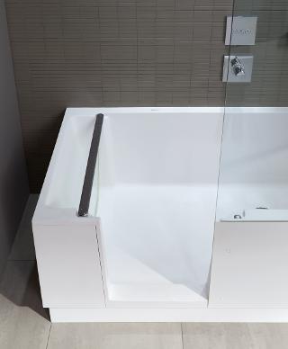 DURAVIT Shower + Bath Bathtub Ванна 170х75хh210.5см, прямоугольная с входной дверью и душевой шторкой, DX - правосторонняя, цвет: белый