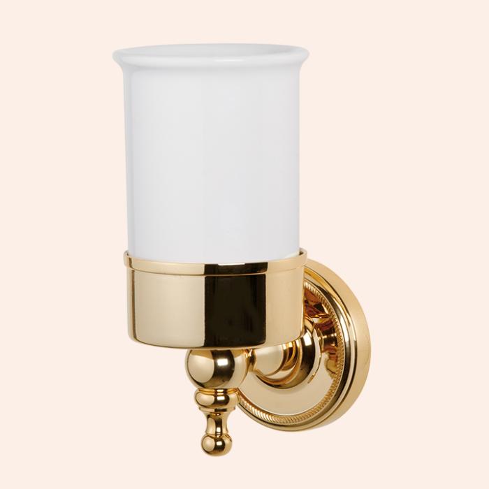 TW Bristol109 Стакан подвесной, керамический (белый), цвет: золото