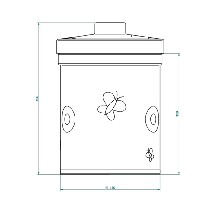 THG CAPUCINE VERT DECOR PLATINE Банка керамическая с крышкой, настольная, декор платина/зеленый, цвет: белый