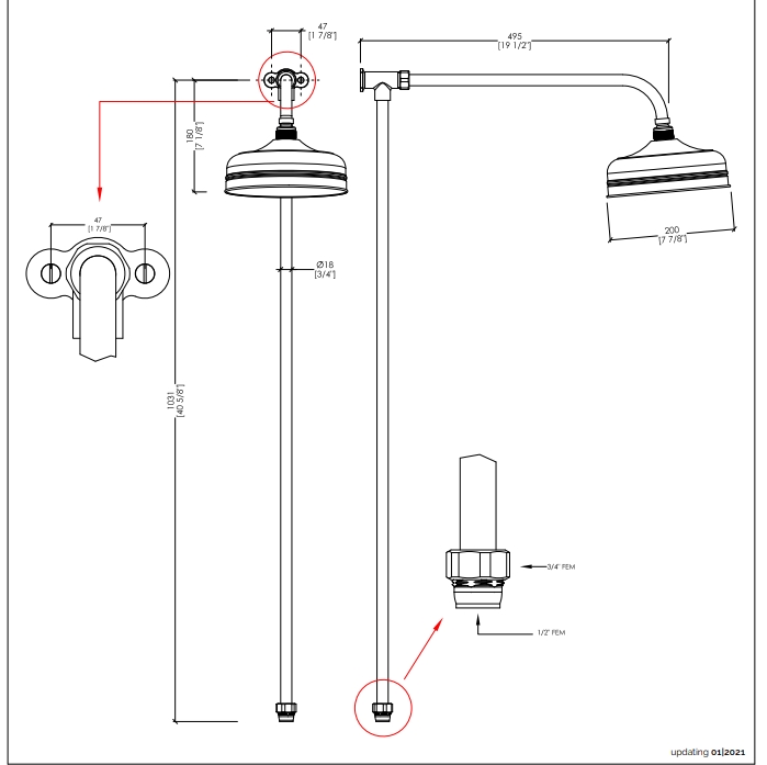 Devon&Devon Doccia Верхний душ 20см., настенный, цвет: хром