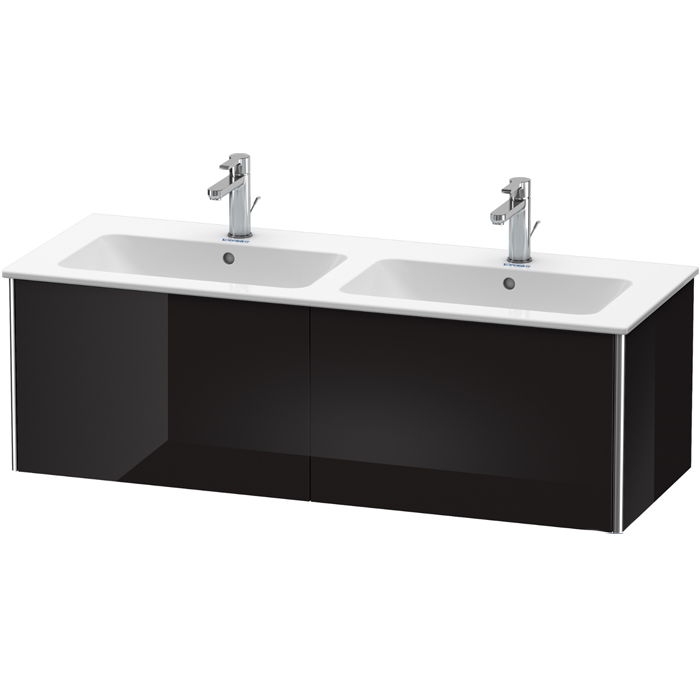 Duravit XSquare Тумба подвесная, 128х47.8х40см, с раковиной, с 2 выдв ящик, цвет: черный глянц