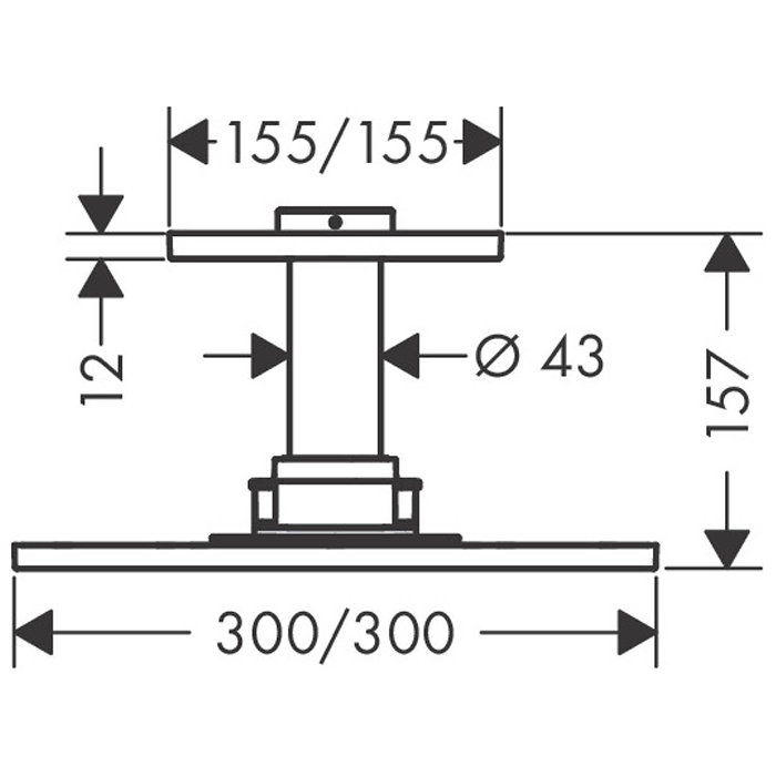 Axor ShowerSolution Верхний душ, 300x300мм, 1jet, с держателем 100мм, потолочный монтаж, цвет: хром 