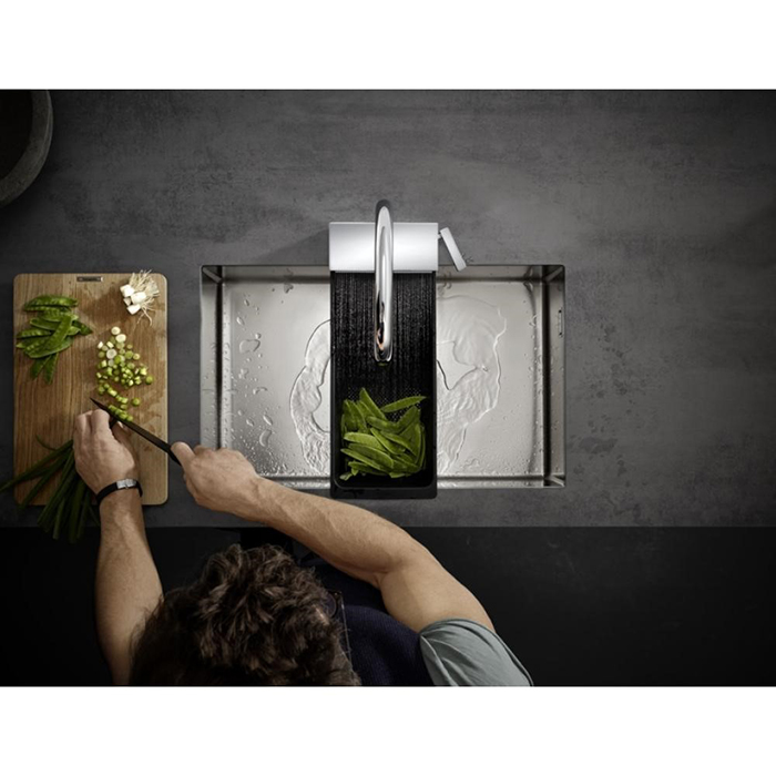 Hansgrohe Aquno Select M81 Смеситель для кухни, 1 отв., с вытяжным душем, 3jet, каскад, sBox, цвет: хром