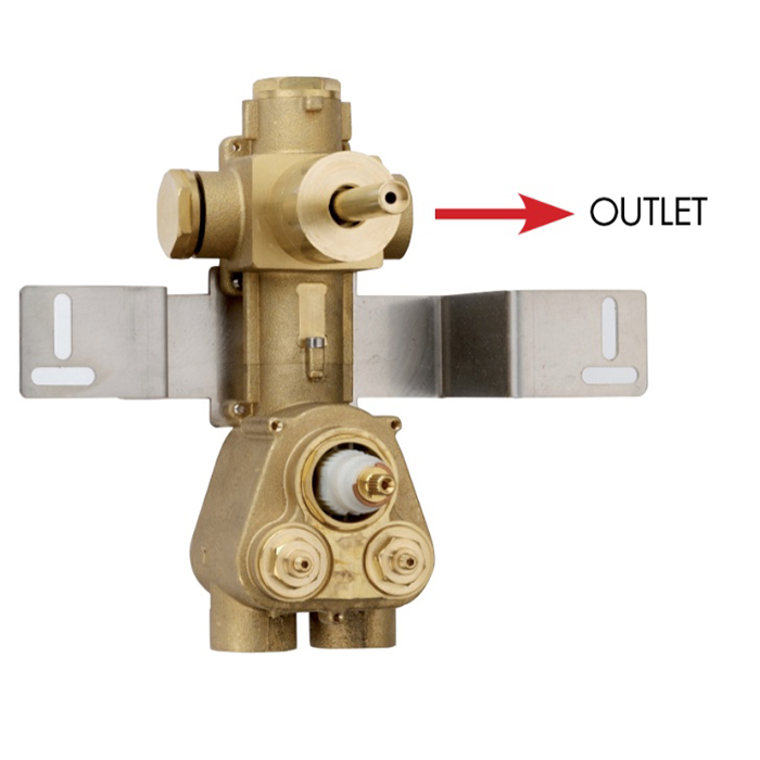 Bossini Встраиваемая часть термостата с запорным клапаном,1 выход, высокой пропускной способности на ¾”, уст-ка верт/гор.