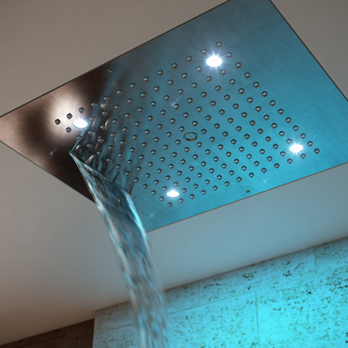 Bossini Dream Верхний душ 57x47см, с 4 LED RGB, 2 режима, потолочный, цвет: хром