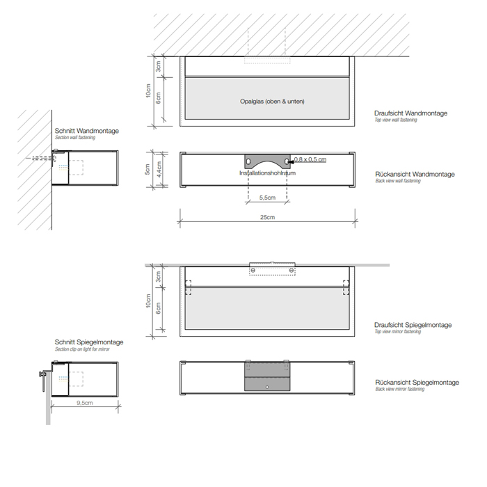 Decor Walther Box 1-25 Светильник на зеркало 25x10x5см, 1x R7s 78mm max. 100W, цвет: хром