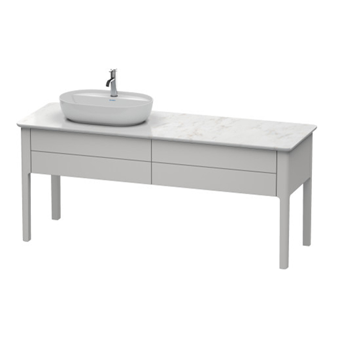 Duravit Luv База напольная 178.8x57х74.3см., с 2 выдв. ящиками, каменной столешницей и раковиной, раковина слева, цвет: скандинавско белый шелковисто-матовый