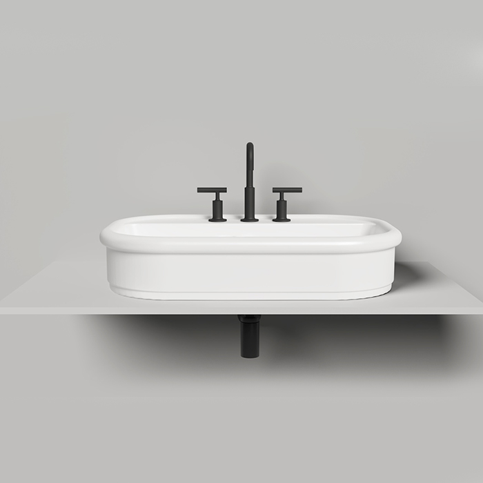 Salini Opera Раковина 75х50х16см., накладная, 3 отв., S-Stone, цвет: белый матовый