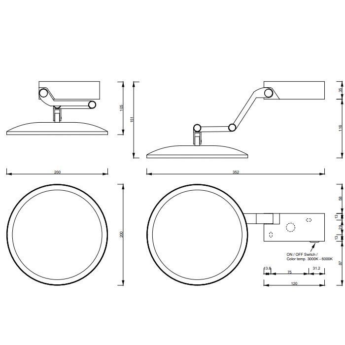 Decor Walther Club Vanity Plus Косметическое зеркало VISION, цвет: хром