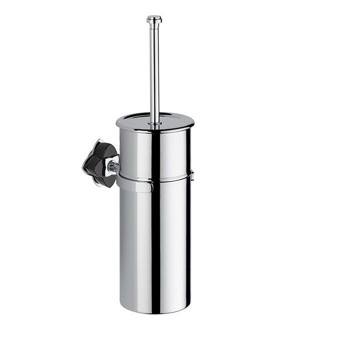 THG Pétale de cristal noir Ёршик для туалета, подвесной, цвет: хром/черный хрусталь