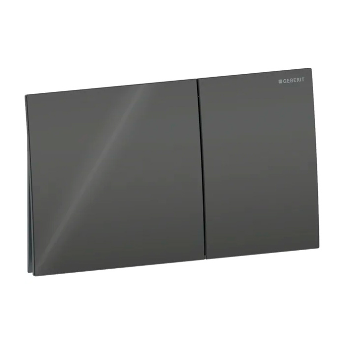 Geberit Sigma70 Клавиша для двойного смыва, квадратная, стекло, цвет: черный глянцевый