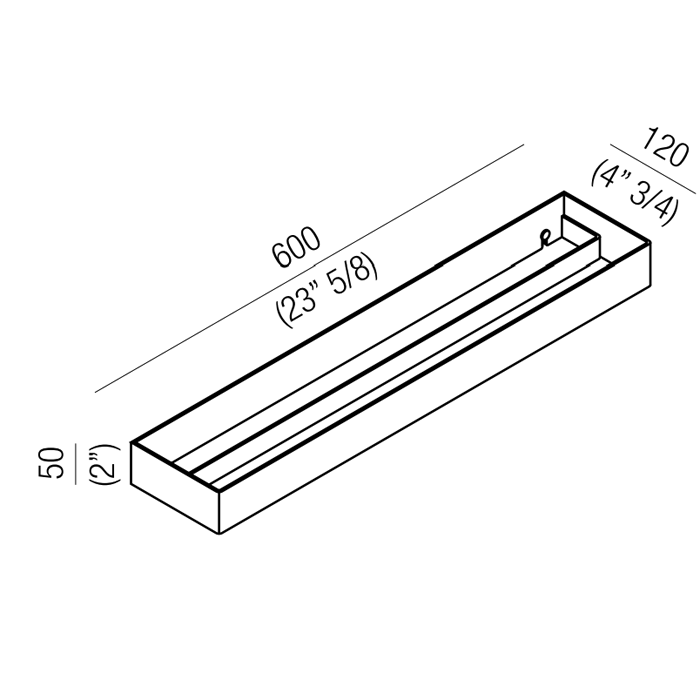 Agape 369 Двойной полотенцедержатель, 60см, подвесной, цвет: глянец