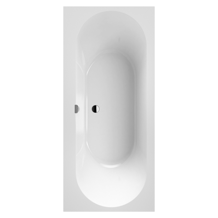 Villeroy&Boch Subway 3.0 Ванна встраиваемая 180х80х47см., слив по центру, компл. ножек, слив-перелив: белый, материал: Quaryl, цвет: альпийский белый