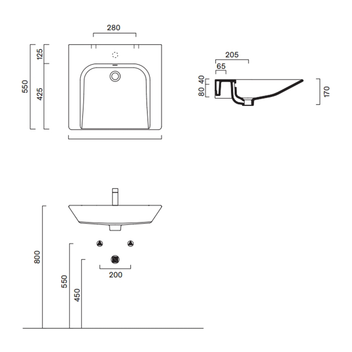 Catalano Comfort Раковина 60x55см, без отв., цвет: белый глянцевый