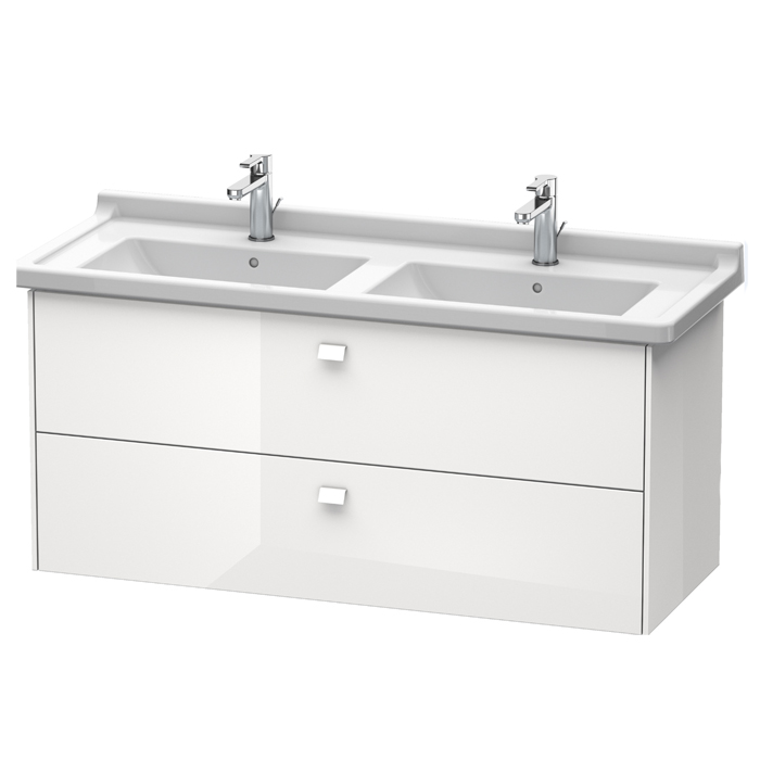 Duravit  Brioso Тумба подвесная, 122x46.9х56.3см, с раковиной, с 2 выдвижными ящиками, цвет: белый глянц