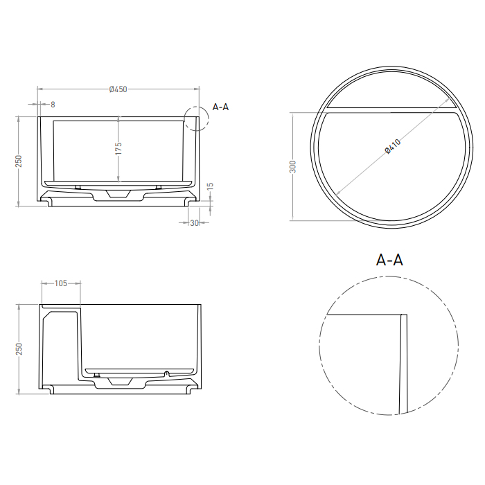 Salini Armonia Раковина 45x45x25см., 1 отв., накладная, S-Sense, цвет: белый глянцевый