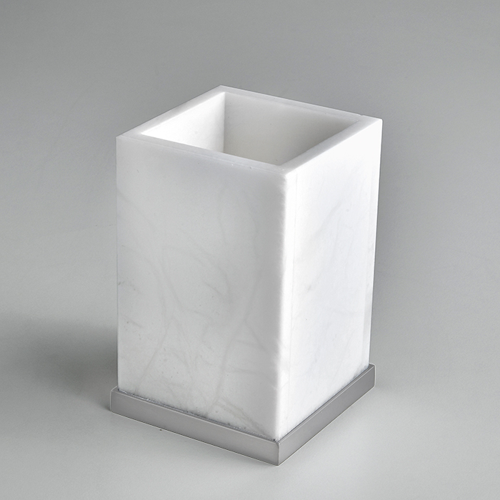 3SC Baster Square Стакан настольный, цвет: алебастр/хром