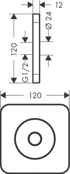 Axor Universal, Настенная панель 12 x 12, цвет: хром