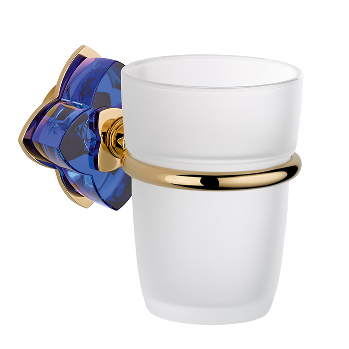 THG Pétale de cristal bleu Стакан, подвесной, цвет: золото/синий хрусталь