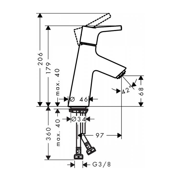 Hansgrohe Talis S Смеситель для раковины, 1 отв., цвет: хром