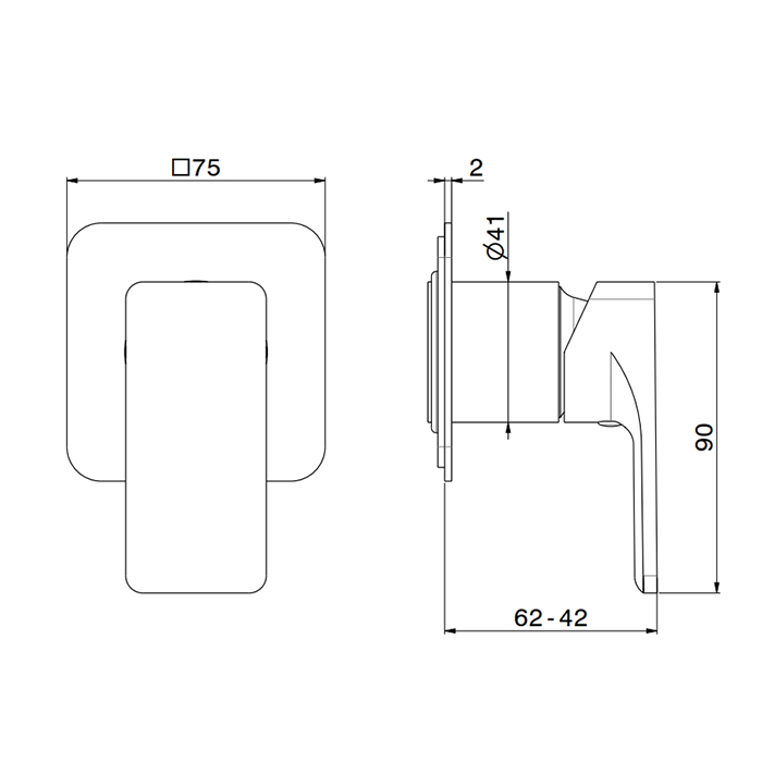 Newform B-Easy Смеситель для раковины, встраиваемый, внешняя часть, цвет: хром