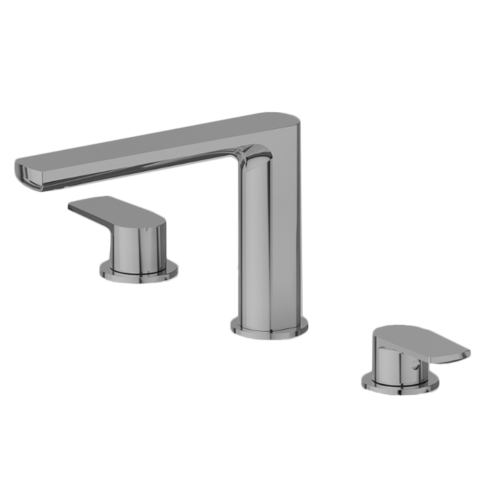 Newform Haka Смеситель для раковины, 3 отв., без донного клапана, цвет: PVD brushed stainless steel