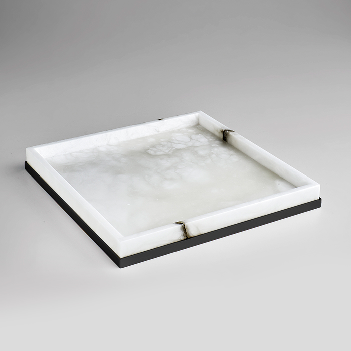 3SC Baster Round Лоток 25.5х2.5х25.5 см., настольный, цвет: алебастр/никель черный матовый