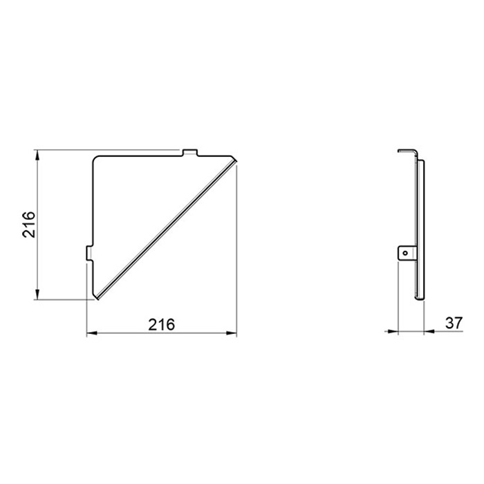 Almar Аксессуары Полка угловая 21.6xh21.6см., цвет: Mirror Stainless Steel
