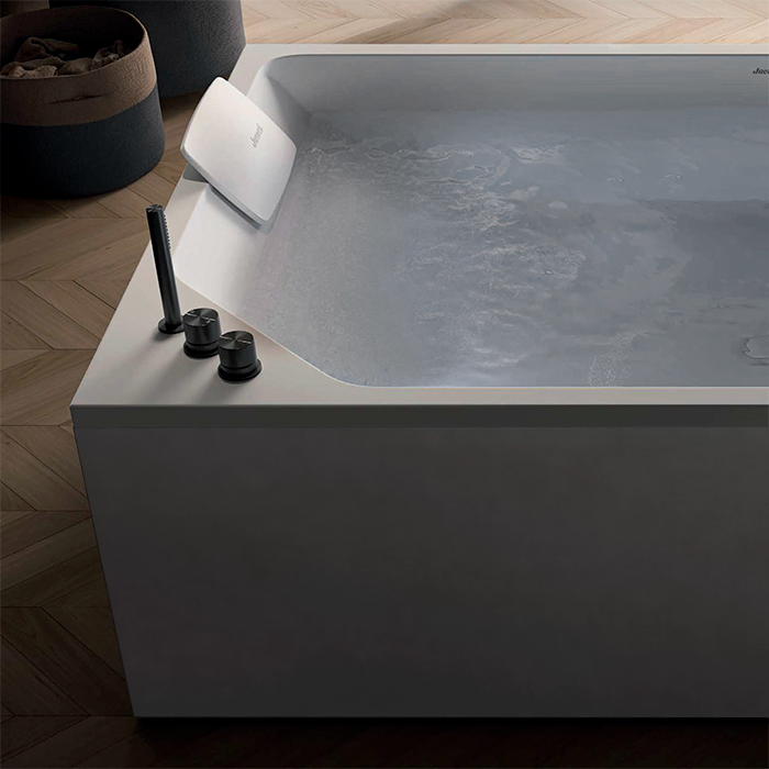 Jacuzzi Onira Ванна встраиваемая 190x120x60см, с отверстием под смеситель Lisa, в комплекте 2 подушки, цвет: белый глянцевый