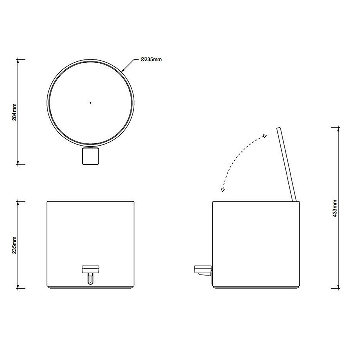 Decor Walther All in Корзина для белья, напольная, цвет: черный матовый