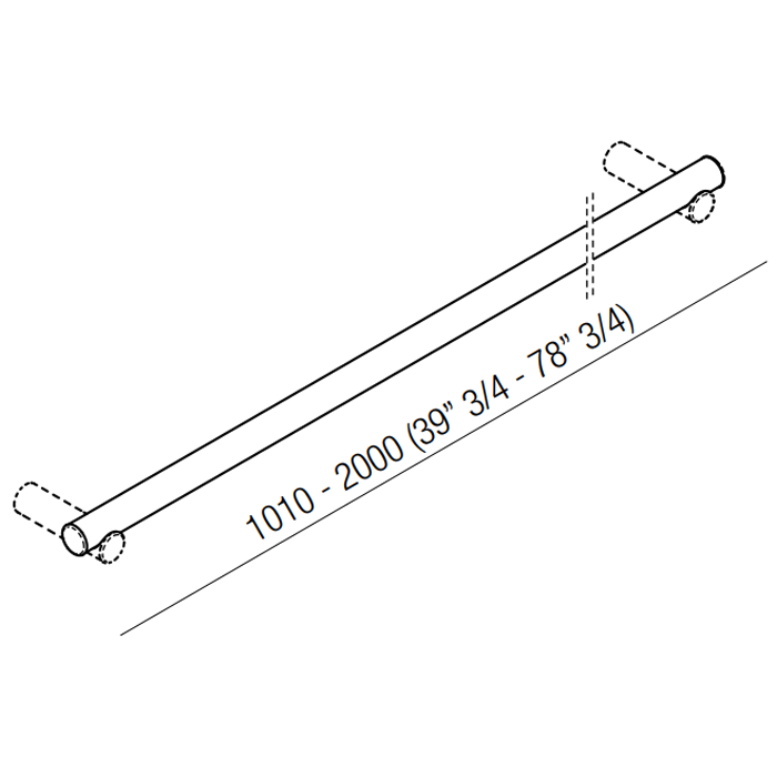 Agape Dot line Поручень, длина от 1010 до 2000мм, подвесной, цвет: натуральный дуб