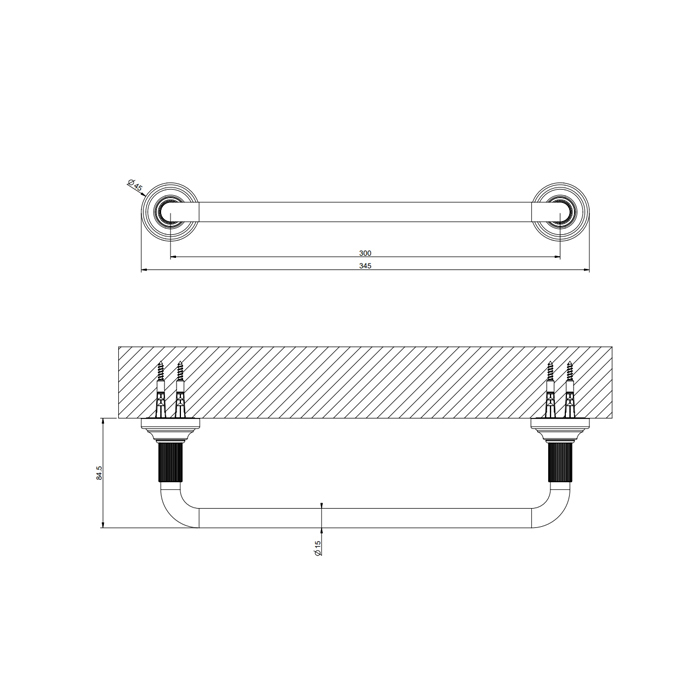 Gessi Venti20 Полотенцедержатель 300 мм., цвет: Finox Brushed Nickel