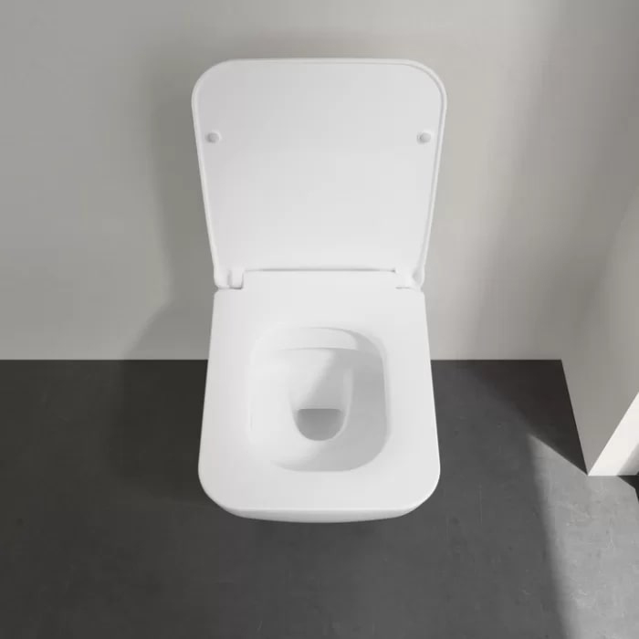 Villeroy&Boch Venticello Унитаз 37.5х56х33см., подвесной, безободковый, в комплекте сиденье SlimSeat c микролифтом, CeramicPlus, цвет: альпийский белый
